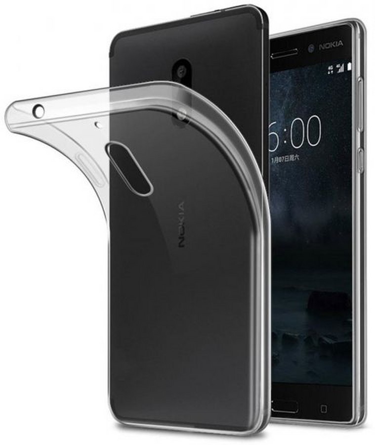 Аксессуары для сотовых оптом: Силиконовая накладка 0.6 мм для Nokia 8 прозрачный