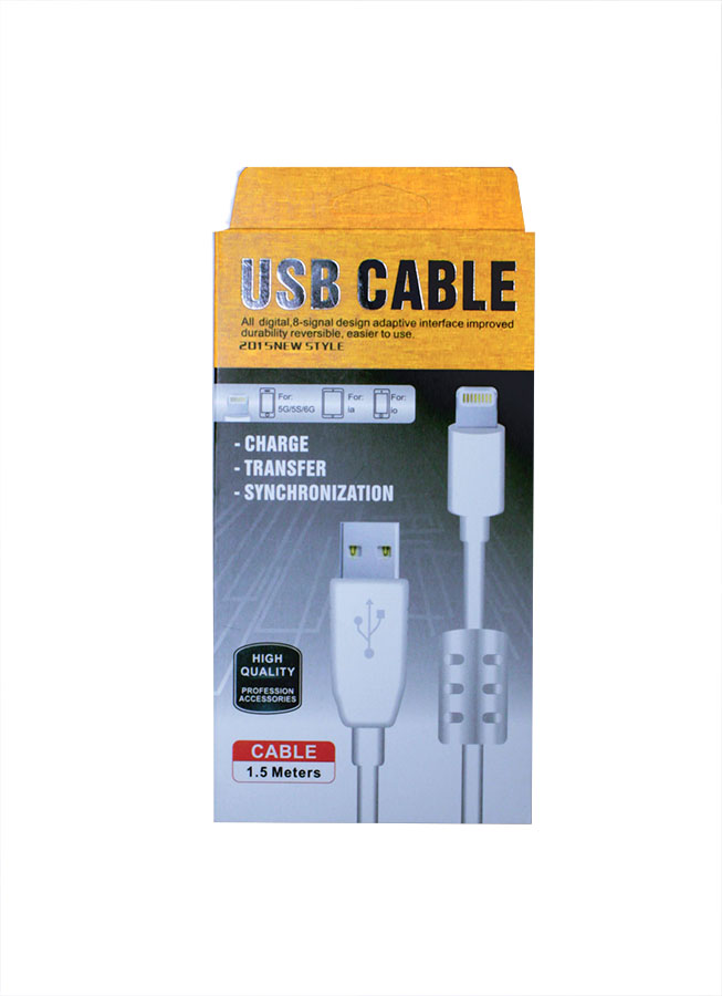 Аксессуары для сотовых оптом: USB кабель( lightning) высокоскоростной 1.5 метра белый