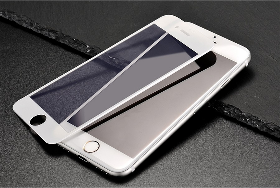 Аксессуары для сотовых оптом: Защитное стекло 5D/6D/10D полноэкранное (тех.пак) для Apple iPhone 7/8/SE 2020 белый