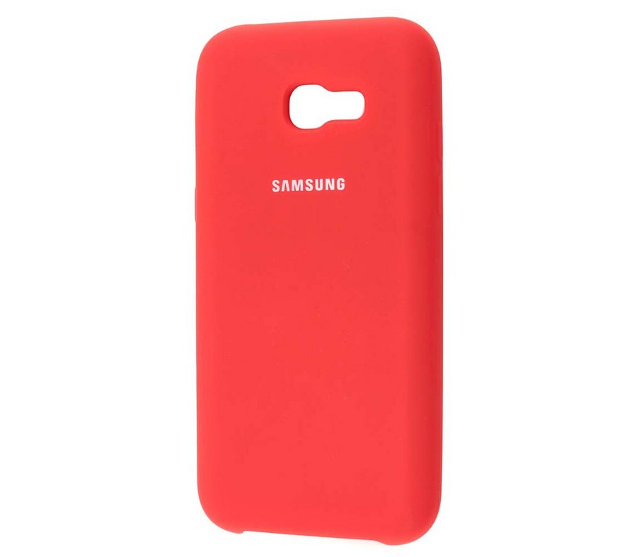 Аксессуары для сотовых оптом: Силиконовая накладка Silky soft-touch для Samsung J4+ (2018) красный