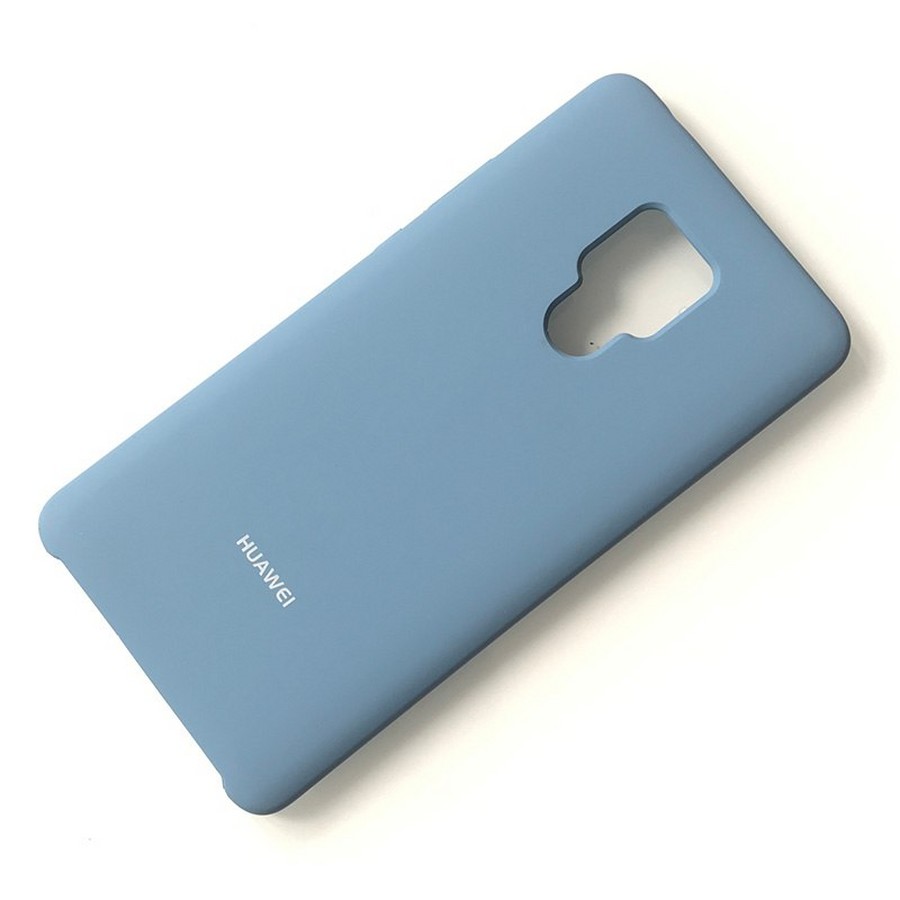 Аксессуары для сотовых оптом: Силиконовая накладка Silky soft-touch для Huawei Mate 20 голубой