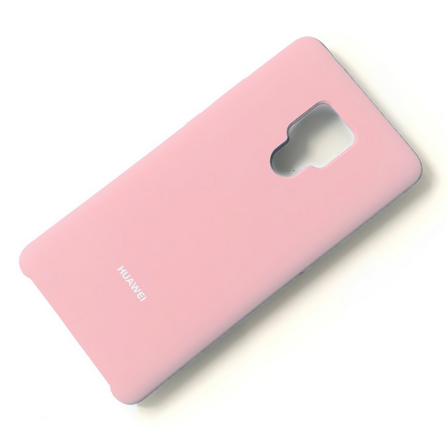 Аксессуары для сотовых оптом: Силиконовая накладка Silky soft-touch для Huawei Mate 20 розовый