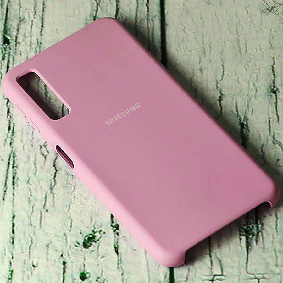 Аксессуары для сотовых оптом: Силиконовая накладка Silky soft-touch для Samsung A70 розовый