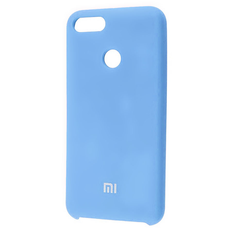 Аксессуары для сотовых оптом: Силиконовая накладка Silky soft-touch для Xiaomi Mi8 Lite голубой