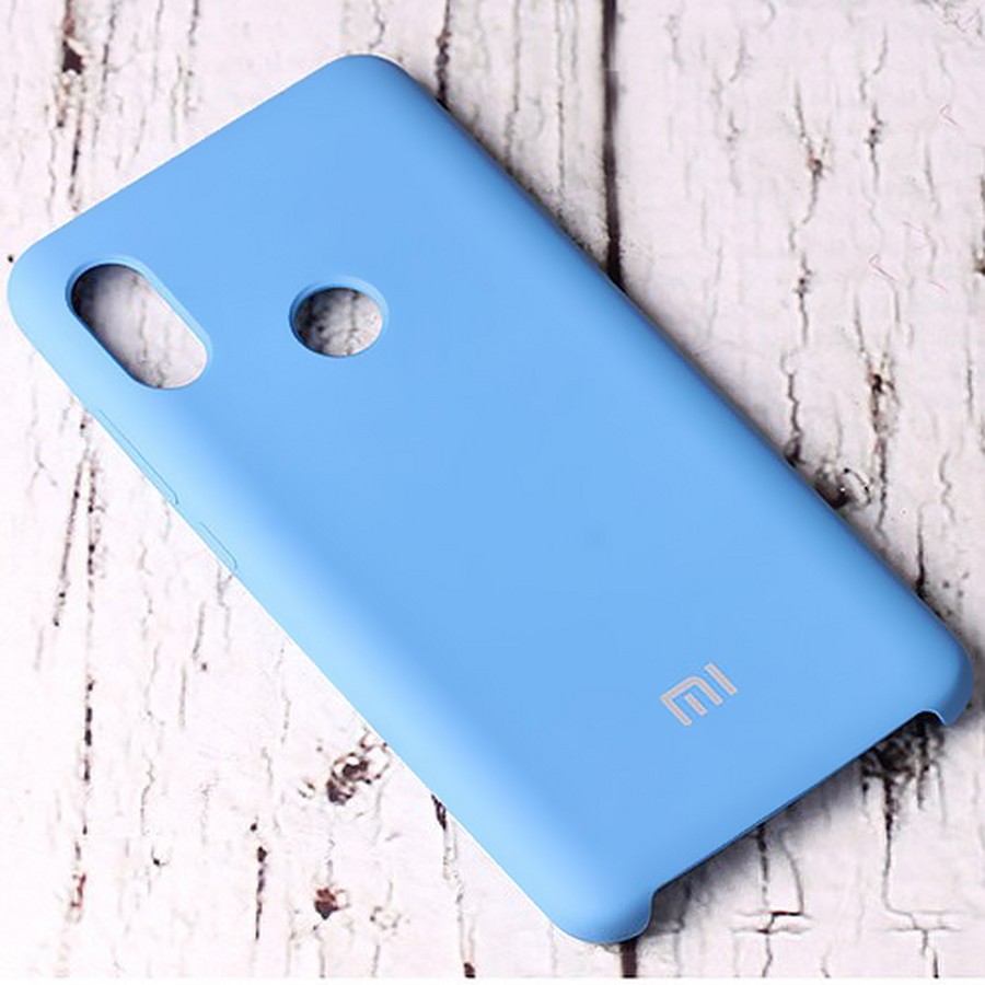 Аксессуары для сотовых оптом: Силиконовая накладка Silky soft-touch для Xiaomi Redmi 7 голубой