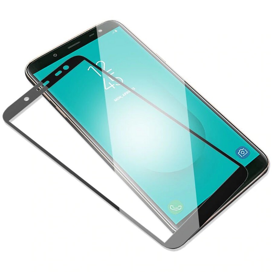 Аксессуары для сотовых оптом: Защитное стекло 3D/5D/6D/9D/10D полноэкранное Full Glue (тех.пак) для Samsung J6 (2018) черный