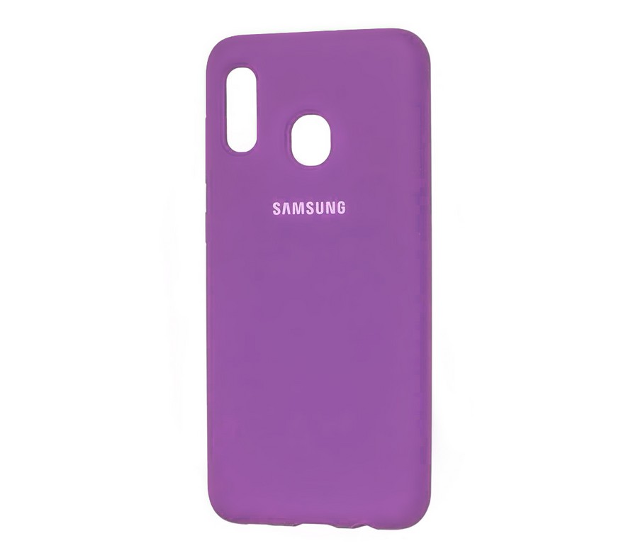 Аксессуары для сотовых оптом: Силиконовая накладка Silky soft-touch для Samsung A40 фиолетовый