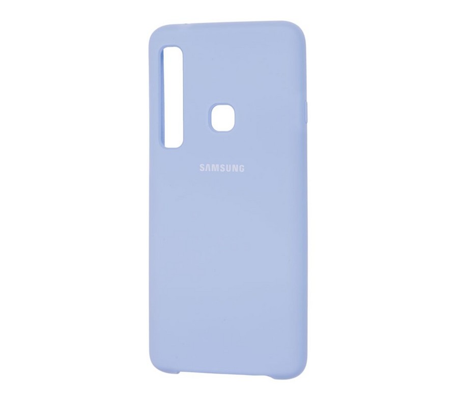 Аксессуары для сотовых оптом: Силиконовая накладка Silky soft-touch для Samsung A60 голубой
