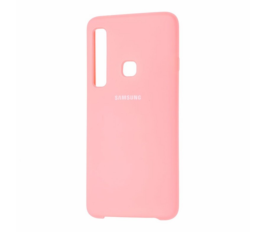 Аксессуары для сотовых оптом: Силиконовая накладка Silky soft-touch для Samsung A60 розовый