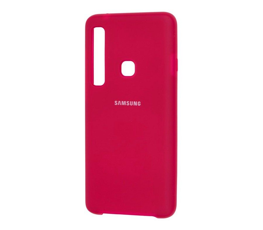 Аксессуары для сотовых оптом: Силиконовая накладка Silky soft-touch для Samsung A60 красный