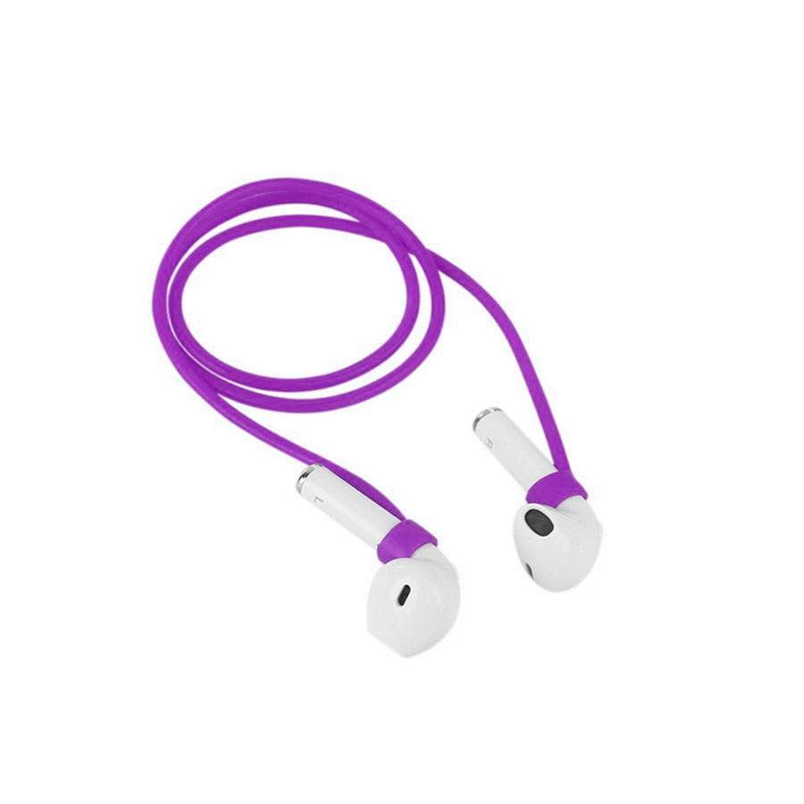 Аксессуары для сотовых оптом: Силиконовый шнур для AirPods фиолетовый