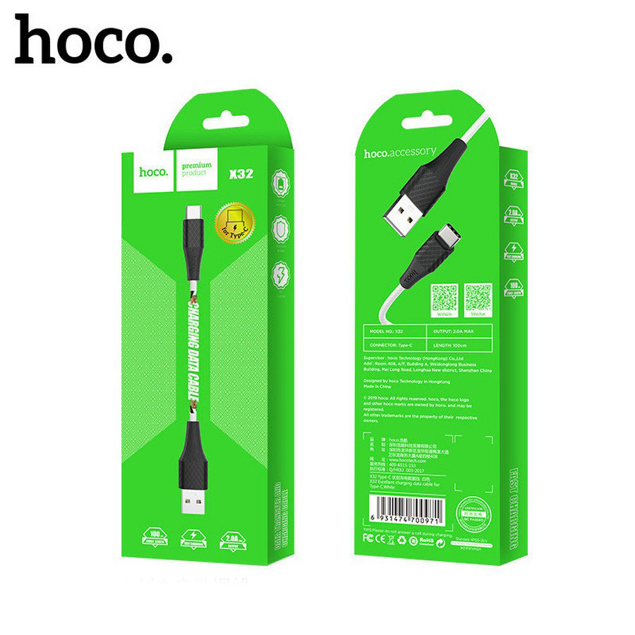 Аксессуары для сотовых оптом: USB кабель Hoco X32 Type-C 1m белый