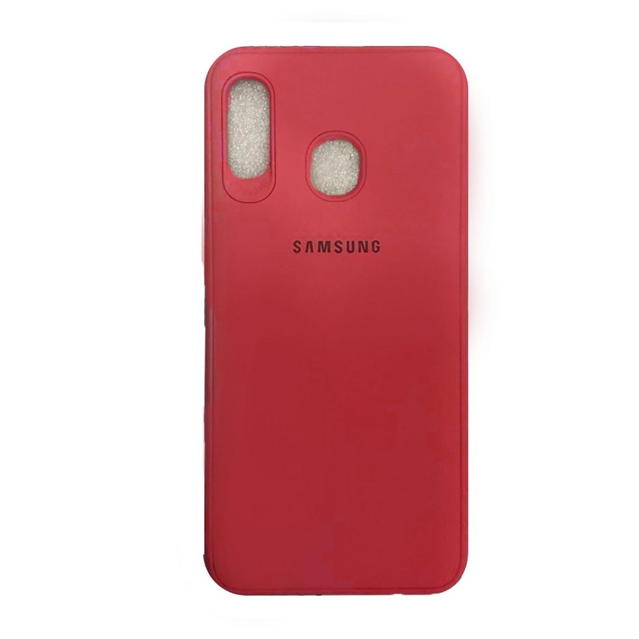 Аксессуары для сотовых оптом: Силиконовая накладка Logo LUX для Samsung A30 красный