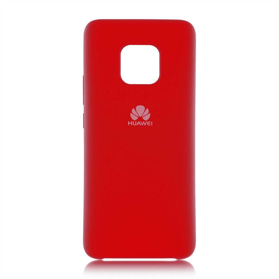 Аксессуары для сотовых оптом: Силиконовая накладка Silky soft-touch для Huawei Mate 20 Pro красный