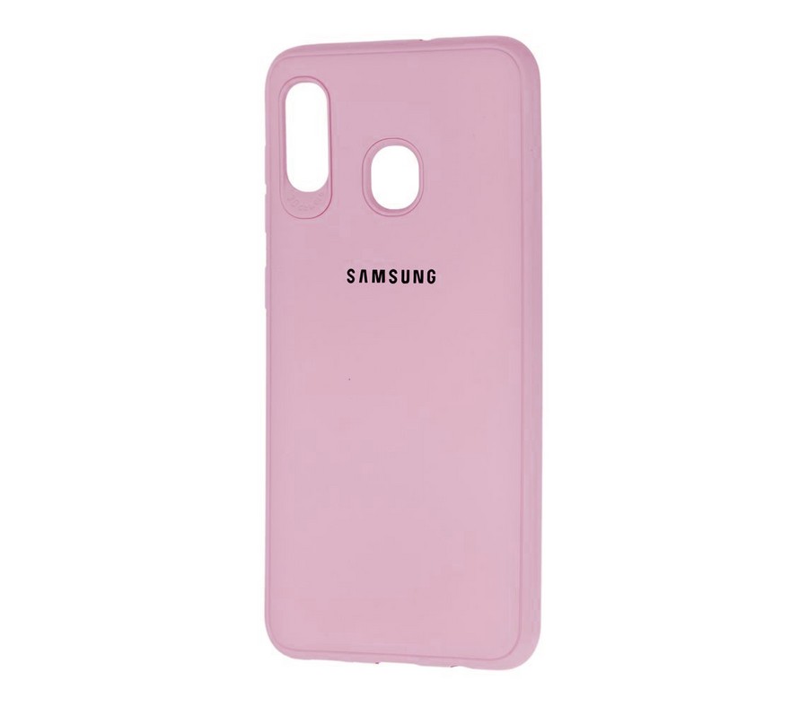 Аксессуары для сотовых оптом: Силиконовая накладка Logo LUX для Samsung A30 розовый