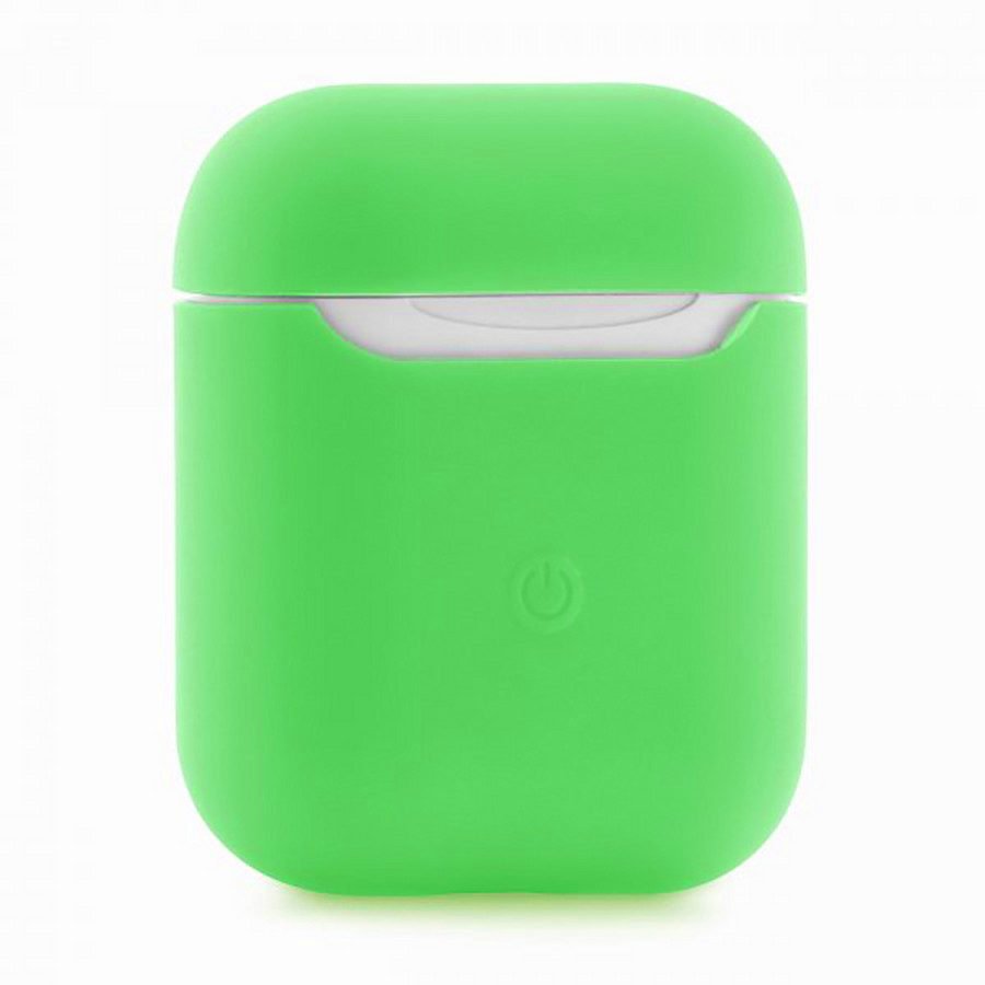 Аксессуары для сотовых оптом: Силиконовый чехол тонкий для Apple AirPods 2 салатовый