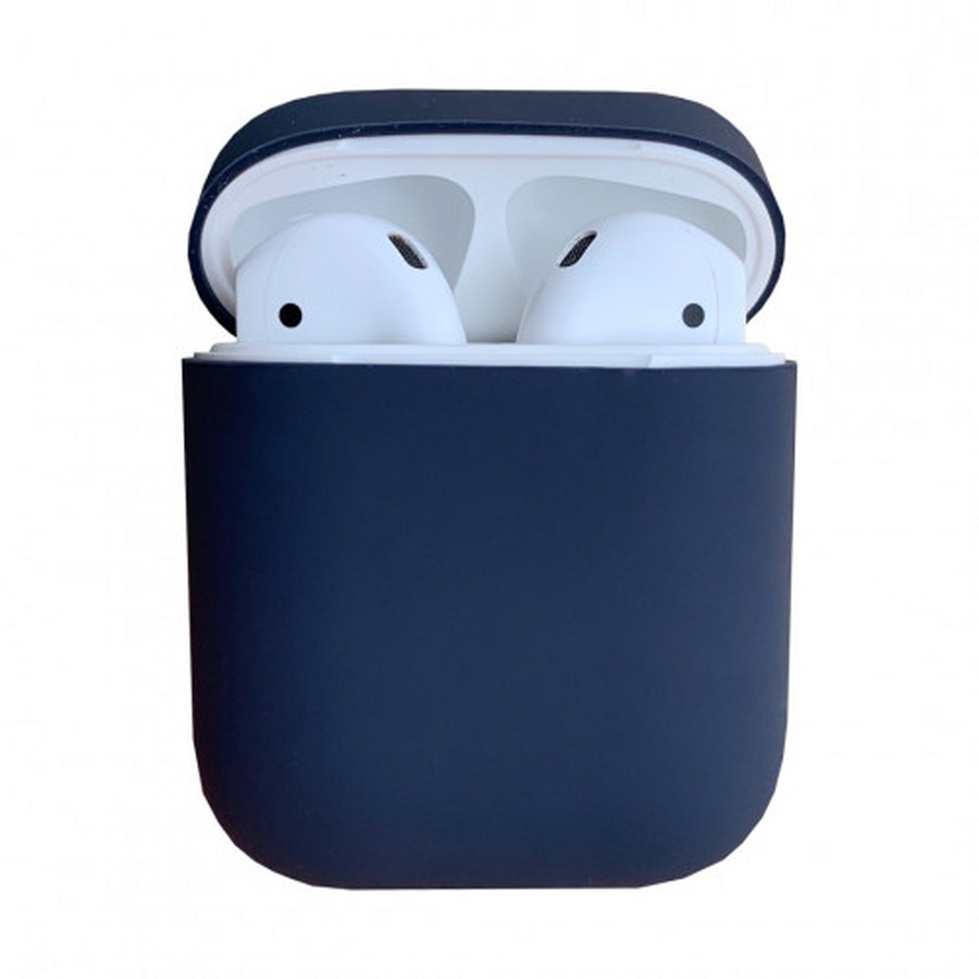 Аксессуары для сотовых оптом: Силиконовый чехол тонкий для Apple AirPods 2 синий
