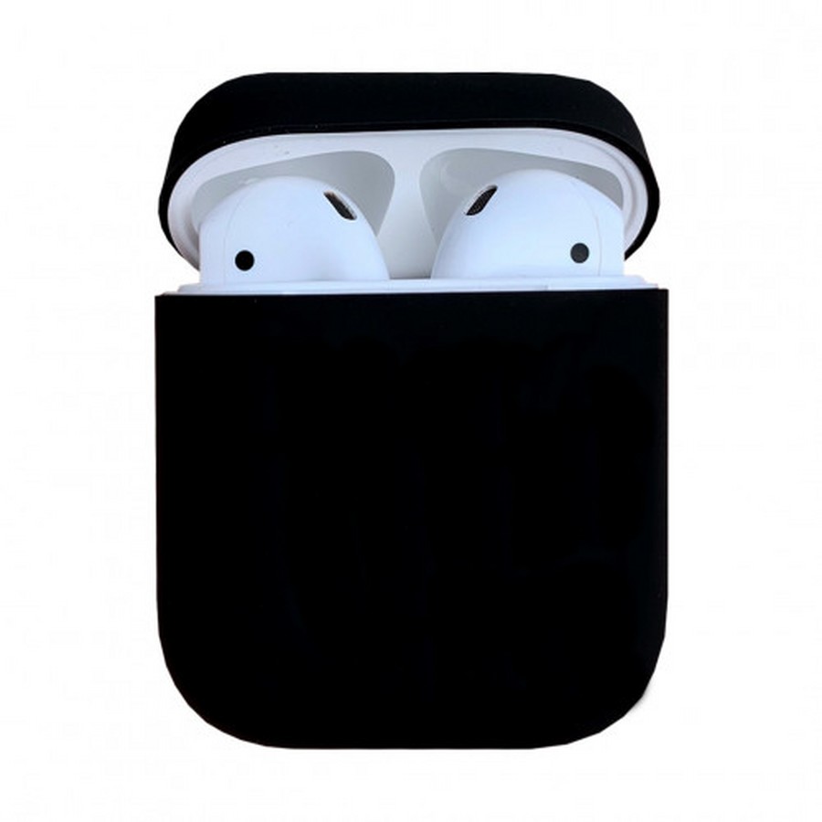 Аксессуары для сотовых оптом: Силиконовый чехол тонкий для Apple AirPods 2 черный