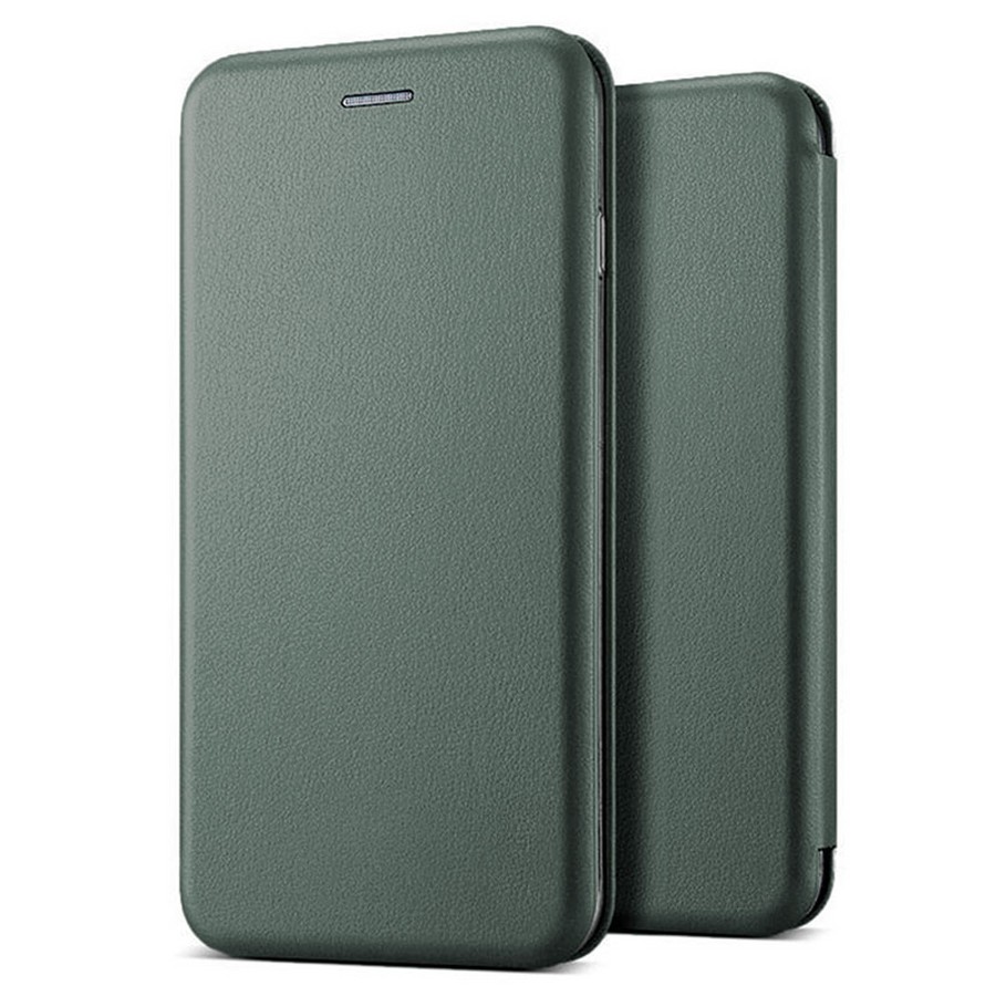 Аксессуары для сотовых оптом: Чехол-книга боковая для Realme C21 темно-зеленый